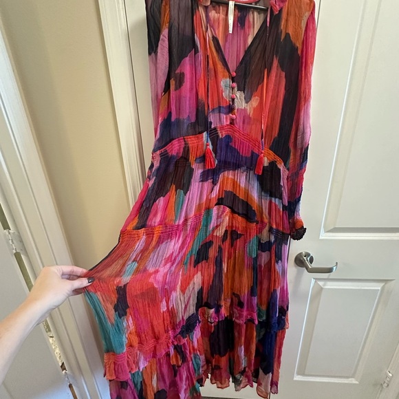 Anthropologie The Marais Printed Chiffon Maxi Dress. - Picture 9 of 13